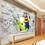 可爱动漫卡通米奇老鼠儿童房背景墙墙纸壁画无缝宣绒布大型壁画