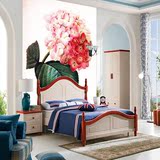 新款地中海温馨手绘花朵客厅卧室竖版玄关画 墙画布壁纸布装饰画