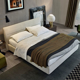 北欧布床 小户型婚床双人床1.8米软床现代主卧床 可拆洗布艺床