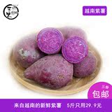 新鲜越南紫薯5斤 包邮生紫番薯红薯山芋新鲜紫薯进口新鲜蔬菜
