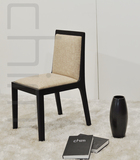 B&B极简 特价靠背实木椅子 餐桌餐椅 黑橡木实木餐椅 布艺餐椅