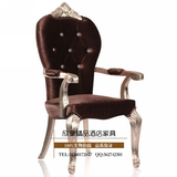 新古典实木餐椅欧式布艺简约时尚扶手椅子酒店家具创意扶手椅整装