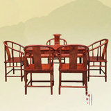 红木家具  缅甸花梨木实木茶桌椅组合  大果紫檀中式功夫茶台茶几