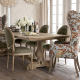 美式法式乡村 LOFT风格全实木大长餐桌 会议桌铁艺做旧实木餐桌