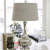 现代中式台灯 新古典电镀银色大号客厅卧室装饰灯 美式家居床头灯