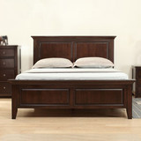 美式简约卧室100%全实木双人床1.5米无贴皮1.8米正品床头柜橡木床