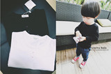韩国代购童装 男女童韩版白色长袖T恤宝宝小童圆领套头百搭打底衫