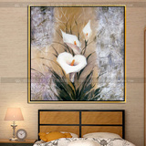 宜居画馆纯手绘油画艺术 现代时尚家居挂画 抽象装饰花卉有框画