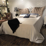 新古典实木床 欧式卧室雕花布艺软靠床法式宫廷公主床双人床婚床