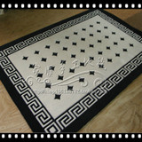 中式纯羊毛地毯黑白花纹地毯客厅茶几地毯卧室地毯定制定做