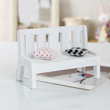 zakka创意迷你小摆件卧室家居装饰品拍照道具桌面白色木质小椅子
