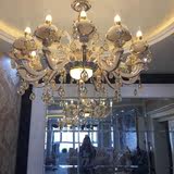 欧式玉石水晶大吊灯锌合金客厅蜡烛水晶灯别墅卧室餐厅复式楼灯具