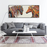 现在简约抽象动物装饰画沙发背景墙床头画办公室挂画墙画壁画马