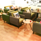 咖啡厅沙发西餐厅酒吧奶茶店餐厅会所洽谈扶手卡座沙发桌椅组合