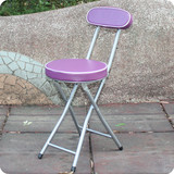 宜家日式彩色可折叠椅子软垫面电脑椅靠背软皮凳简易小餐椅圆凳子