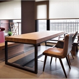 铁艺实木会议桌高档办公桌复古大工作台咖啡厅休闲吧餐桌椅子组合