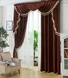 特价清仓欧式窗帘遮光布料客厅卧室办公室咖啡色纯色丝绒布料定制