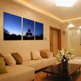 正品巴黎埃菲尔铁塔现代装饰画沙发背景墙上客厅卧室挂画壁画三联