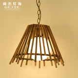 新中式个性创意竹艺吊灯东南亚田园复古客厅餐厅卧室竹艺编织灯具