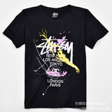 【现货】 Stussy World Tour Paint 泼墨 世界巡游 短袖T恤