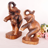东南亚工艺品实木雕刻大象摆件装饰客厅创意摆设品泰国木雕象摆件