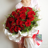 特价情人节  33朵红玫瑰鲜花 生日花束 上海鲜花速递同城送花上门