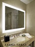 方形全磨砂外光浴室带灯镜 LED灯防雾镜子 欧式化妆镜子 灯镜定做