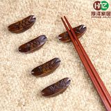 日式和风原木筷架 筷子托 元宝鱼形状 日式餐具出口 筷托 筷子架