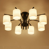 美式简约LED吸顶灯 北欧宜家客厅吸顶灯美式温馨卧室灯圆形铁艺灯