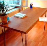 LOFT美式铁艺实木酒店餐桌电脑桌书房卧室办公书桌餐饮咖啡厅桌椅
