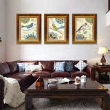高档美式田园吉祥鸟客厅卧室纯手工装饰画有框沙发餐厅背景墙画