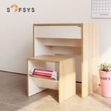 SOFSYS梳妆台桌凳组合镜子折叠小户型现代简约卧室化妆台WT034-2