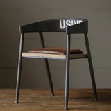欧式实木餐椅创意休闲靠背椅铁艺书桌椅电脑椅洽谈椅铁皮椅沙发椅