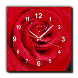 无框画钟挂钟 客厅现代装饰画 电表箱遮盖 静音正方形单联 玫瑰