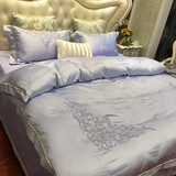 美式简约床上用品四件套天丝欧式4件套公主床品刺绣被套韩式床单