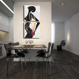 无框画水晶画现代家居装饰画客厅餐厅吧台时尚人物挂画竖版二联画