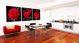 三连画 无框画 有框 红色玫瑰 礼品 客厅沙发墙壁挂