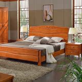 安然全实木床1.8米现代中式高箱储物双人橡木床板式气动1.5米婚床