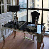 欧式玻璃餐桌椅 奢华现代简欧风格时尚古典大理石餐桌餐厅椅子