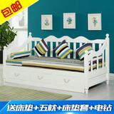 实木沙发床 可折叠 推拉床 1.5米 实木沙发床 欧式 双人 储物两用