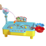 儿童钓鱼玩具套装磁性宝宝戏水池小孩家用电动益智1岁小猫2-3周岁