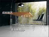 美式复古长方形实木餐桌椅组合 铁艺咖啡厅桌椅食堂饭店餐桌家具