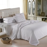 纯白色酒店宾馆客房床上用品四件套1.8m大学生宿舍被套床单三件套