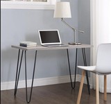 北欧式简易双人电脑桌现代 实木铁艺小书桌小户型书房卧室办公桌