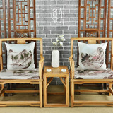 现代中式麂皮绒茶楼办公室椅垫餐椅垫太师椅垫餐桌椅子仿古椅坐垫