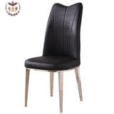 不锈钢新款简约餐椅现代金属子皮欧式酒店椅时尚休闲靠背桌椅组合