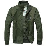 春季外套夹克男韩版青年立领夹克衫大码飞行MA-1空军工装外穿褂子