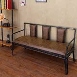 美式复古铁艺沙发皮革沙发椅仿锈色做旧单人双人三人沙发LOFT椅子