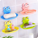 可爱青蛙双吸盘肥皂盒香皂盒 创意浴室卫生间壁挂肥皂架手工皂盒