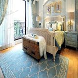 时尚宜家地中海地毯客厅茶几沙发地毯卧室床边样板间手工地毯定制
